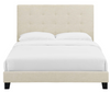King Tufted Button Upholstered Fabric Platform Bed