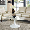 "Braun 42" Oval Faux Marble Top Coffee Table
