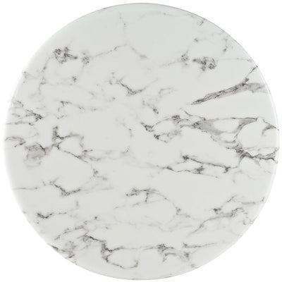 "Braun 28" Round Marble Inspired Top Bar Table