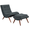 Wave Lounge Chair & Ottoman upholstered in fabric