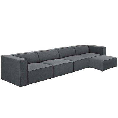 "Tease Me"   5 piece upholstered fabric sectional sofa set