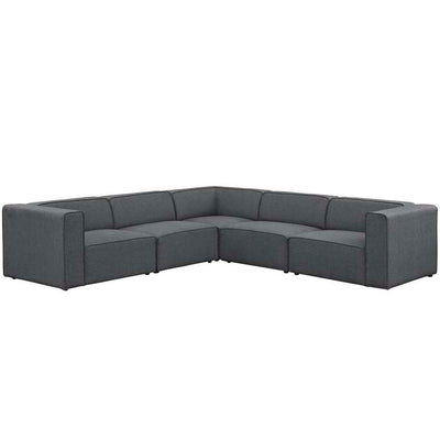 Hang Out  5 piece upholstered fabric sectional sofa.