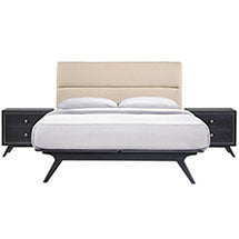 The 3 Piece  Cozy Queen Bedroom set - Includes Bed Frame, Headboard and 2 Side tables.