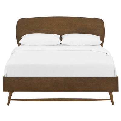 Bestie Queen Bed with a chestnut inspired wood grain finish.