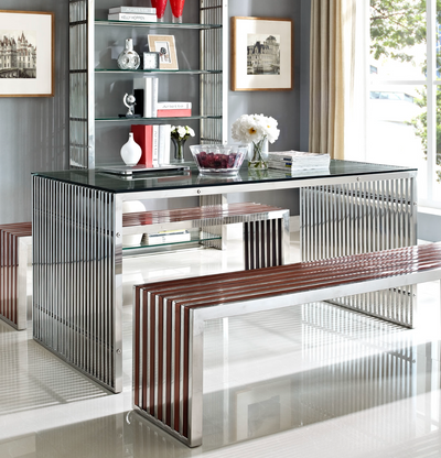 Grid Table with Glass top