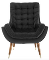 Relax Button Tufted Performance Velvet Lounge Chair