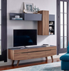 The Kennedy 2 Piece Entertainment Center in Walnut Gray