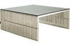 Silver Grid Coffee Table in Silver